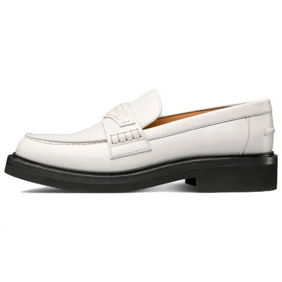 DIOR Boy Loafer White Brushed Calfskin Women's