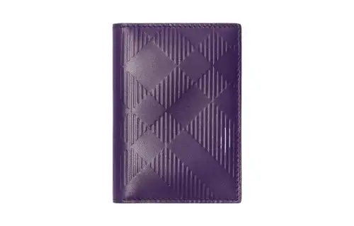 Burberry Calfskin Card Holder Men's Royal Purple