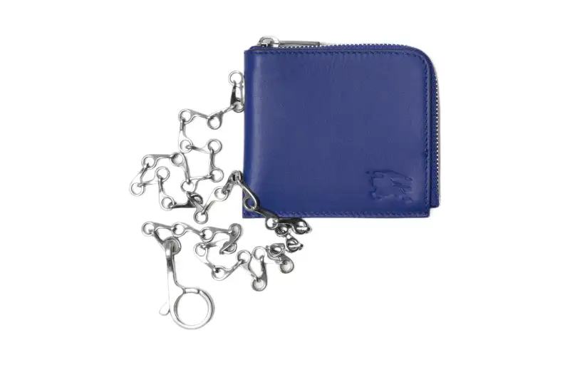 Burberry Calfskin Wallet Regular Men's Knight Blue