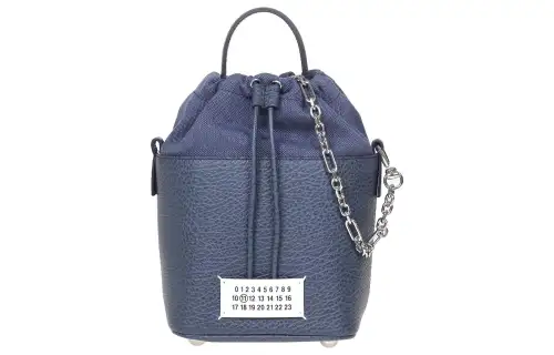 Maison Margiela 5AC Cow Leather Bucket Bag Shoulder Bag, Handbag Small Women's Marine Blue