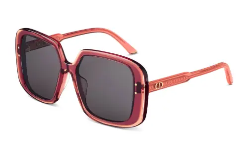 DIOR Plate Frame Irregular Shape Sunglasses Women's Red