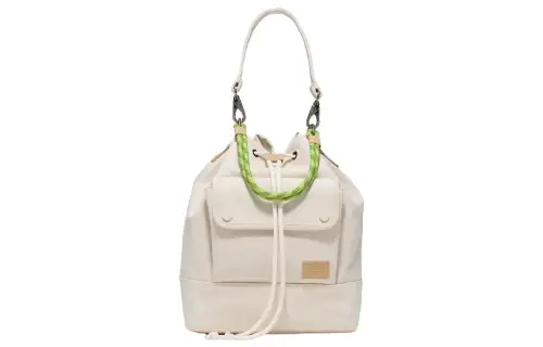 Vans Leather Trim Bucket Bag Handbag Unisex Natural