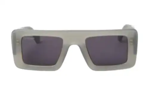OFF WHITE Acetate Irregular Shape Sunglasses Unisex Light Gray