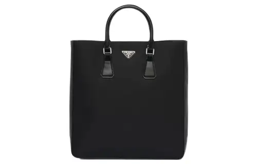 PRADA Fabric With Leather Tote Bag, Shopping Bag, Handbag Regular Men's Black