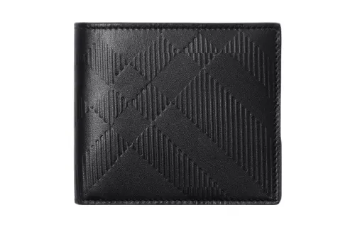 Burberry Calfskin Wallet Regular Men's Black