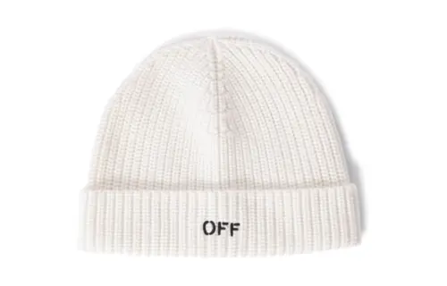 OFF WHITE Embroidered Logo Wool Beanie