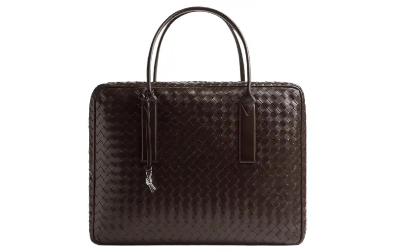 Bottega Veneta Intrecciato Calfskin Handbag Travel Bag Men's
