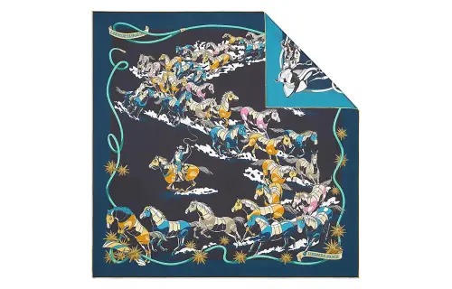 HERMES Silk Scarves Women's Blue