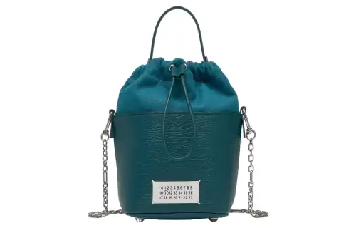 Maison Margiela 5AC Cow Leather Bucket Bag Shoulder Bag, Handbag Small Women's Dark Green