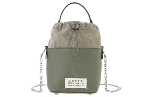 Maison Margiela 5AC Cow Leather Bucket Bag Shoulder Bag, Handbag Small Women's Celadon
