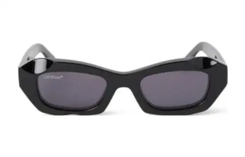 OFF WHITE Acetate Irregular Shape Sunglasses Unisex Black