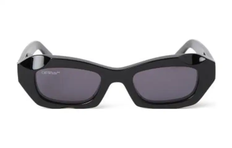 OFF WHITE Acetate Irregular Shape Sunglasses Unisex Black