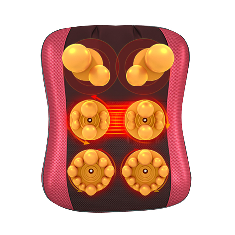 AUX massager for cervical spine, waist, back, shoulders and whole body, multifunctional household electric pillow kneading cushion massager 808K