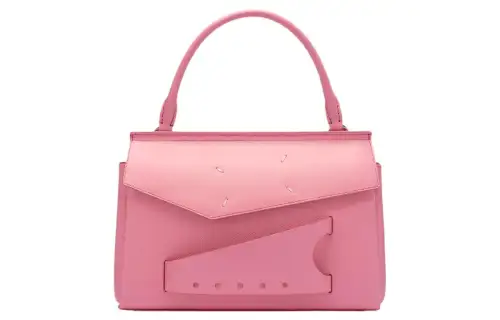 Maison Margiela Snatched Calfskin Handbag, Shoulder Bag, Crossbody Bag Small Women's Pink