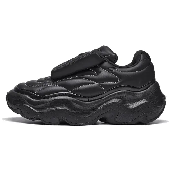 LiNing Puff Platform Casual Shoes Women's Low-Top Black