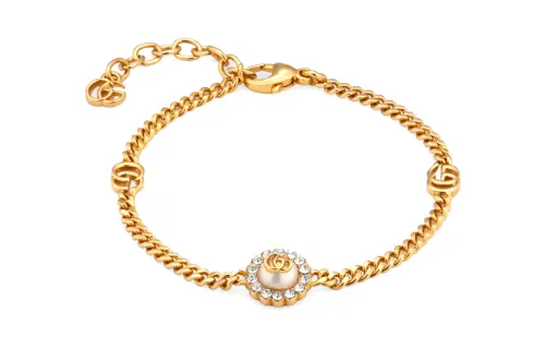 GUCCI GG Marmont Resin Crystal Bracelets Unisex Gold