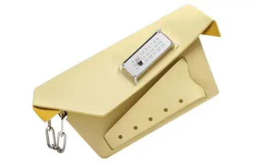Maison Margiela Snatched Calfskin Chain Bag, Crossbody Bag, Shoulder Bag Women's Lemon