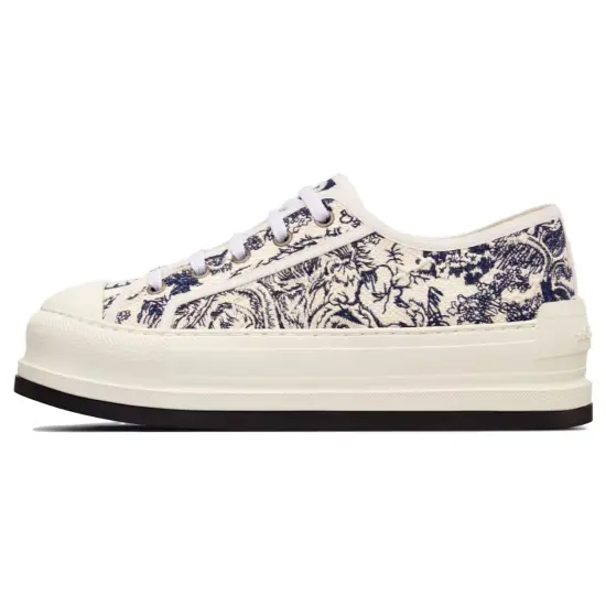 Walk'n'DIOR Skateboard Shoes Women's Low-Top White Blue