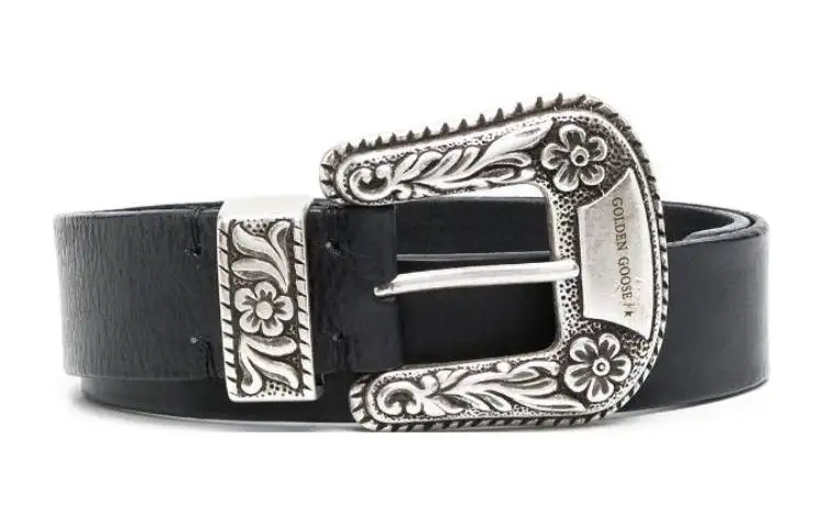 Golden Goose Lace Washed Leather Belt
