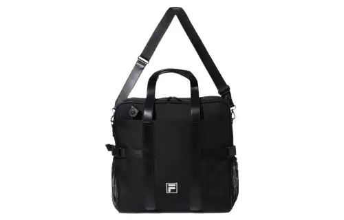 FILA Nylon Blend With Polyurethane Racket Bag, Shoulder Bag, Crossbody Bag, Handbag Regular Unisex Black