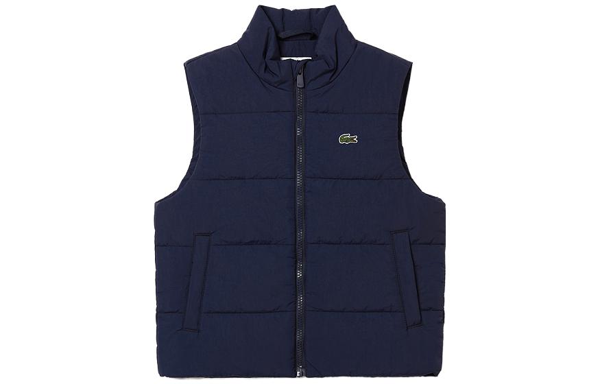 LACOSTE French Crocodile Solid Color Zipper Stand Collar Straight Vest for Children