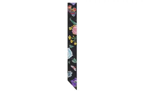 GUCCI Mulberry Silk Scarves Women's Black
