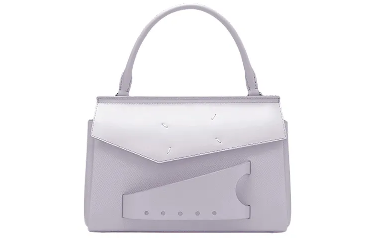 Maison Margiela Snatched Grain Calfskin And Smooth Calfskin Shoulder Bag, Crossbody Bag, Handbag Small Women's Purple