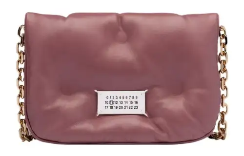 Maison Margiela Glam Slam Leather Pillow Bag, Crossbody Bag, Shoulder Bag Women's Rose Red