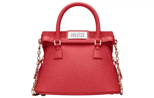 Maison Margiela 5AC Grain Calfskin Shoulder Bag, Crossbody Bag, Handbag Regular Women's Red