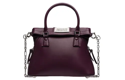 Maison Margiela 5AC Calfskin Shoulder Bag, Crossbody Bag, Handbag Extra Mini Women's Dark Purple