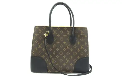LOUIS VUITTON Letter Print Canvas With Leather Shoulder Bag, Crossbody Bag, Handbag Women's Brown