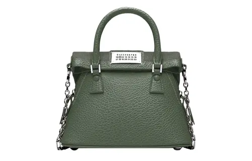 Maison Margiela 5AC Grain Calfskin Shoulder Bag, Crossbody Bag, Handbag Extra Mini Women's Dark Green