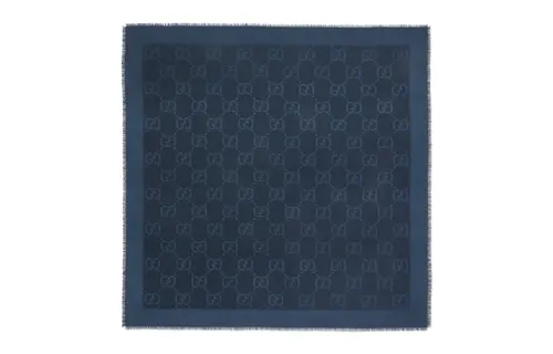 GUCCI Gg Jacquard Silk Wool Shawl