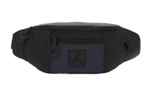 Jordan Nylon Fabric One Shoulder Crossbody Sling Bag, Fanny Pack Regular Unisex Black Gray