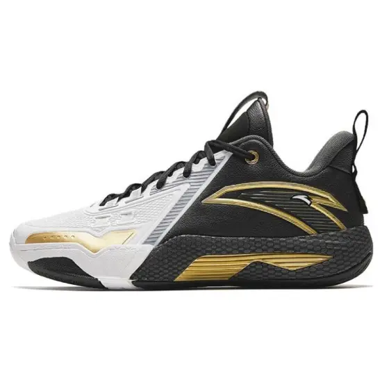 ANTA Quick Battle 5 Basketball Shoes Men Mid-Top Black Gold
