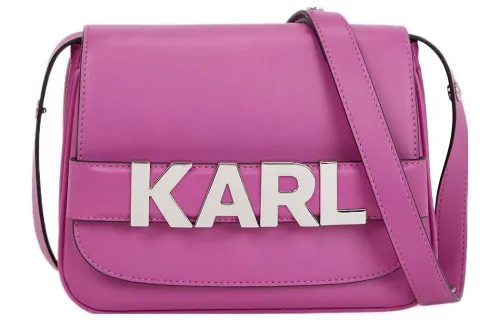 KARL LAGERFELD / Karl Lagerfeld Jeans Recycled Leather Shoulder Bag, Crossbody Bag Women's Fuchsia