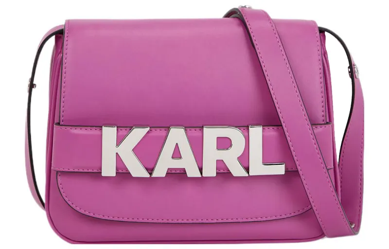 KARL LAGERFELD / Karl Lagerfeld Jeans Recycled Leather Shoulder Bag, Crossbody Bag Women's Fuchsia