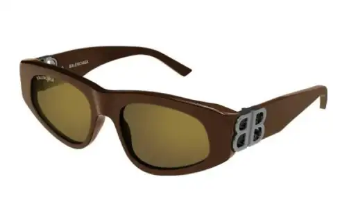 Balenciaga Recycled Acetate Rectangular Sunglasses Men's Brown