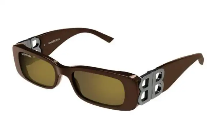 Balenciaga Dynasty Rectangular-Frame Sunglasses