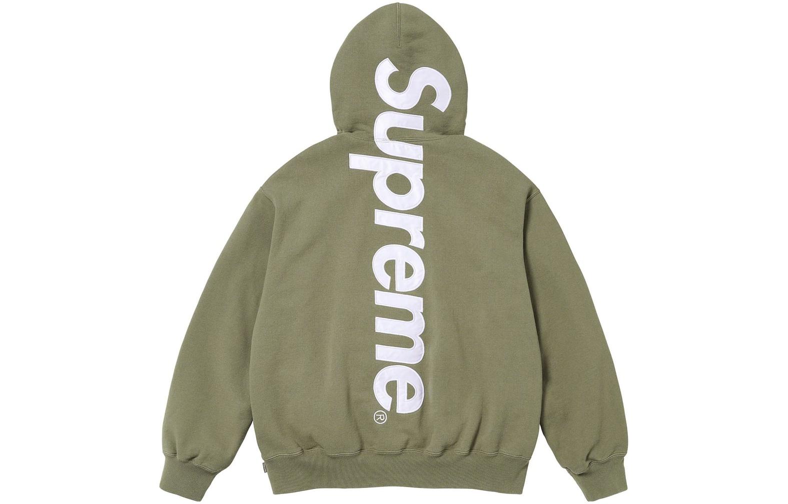 Supreme FW23 WEEK8 SATIN APPLIQUÉ HOODED SWEATSHIRT Logo