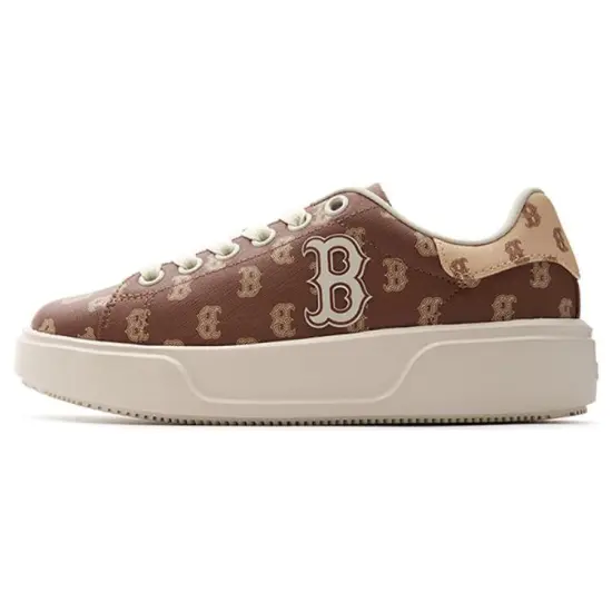MLB Chunky Classic Skateboard Shoes Unisex Low-Top Brown White