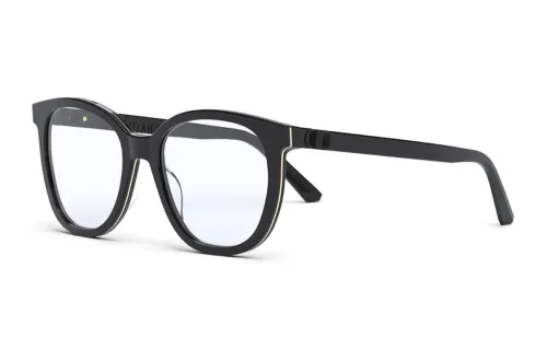 DIOR Acetate Irregular Shape Eyeglass Frames Unisex Black