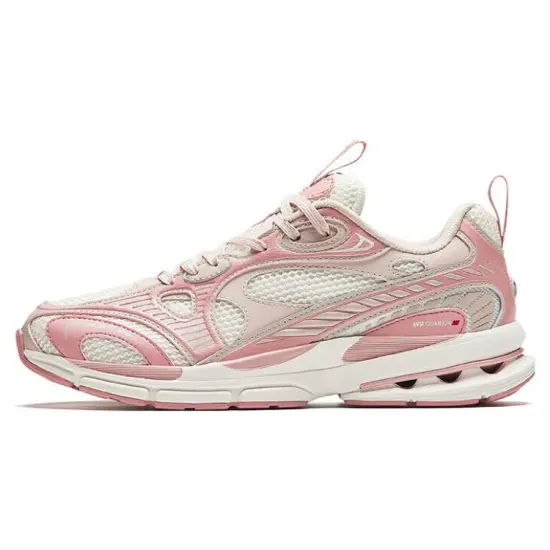 ANTA Running Shoes Women's Low-Top Pink Ivory White Rubber