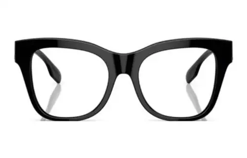Burberry Plastic Irregular Shape Eyeglass Frames Men's Black