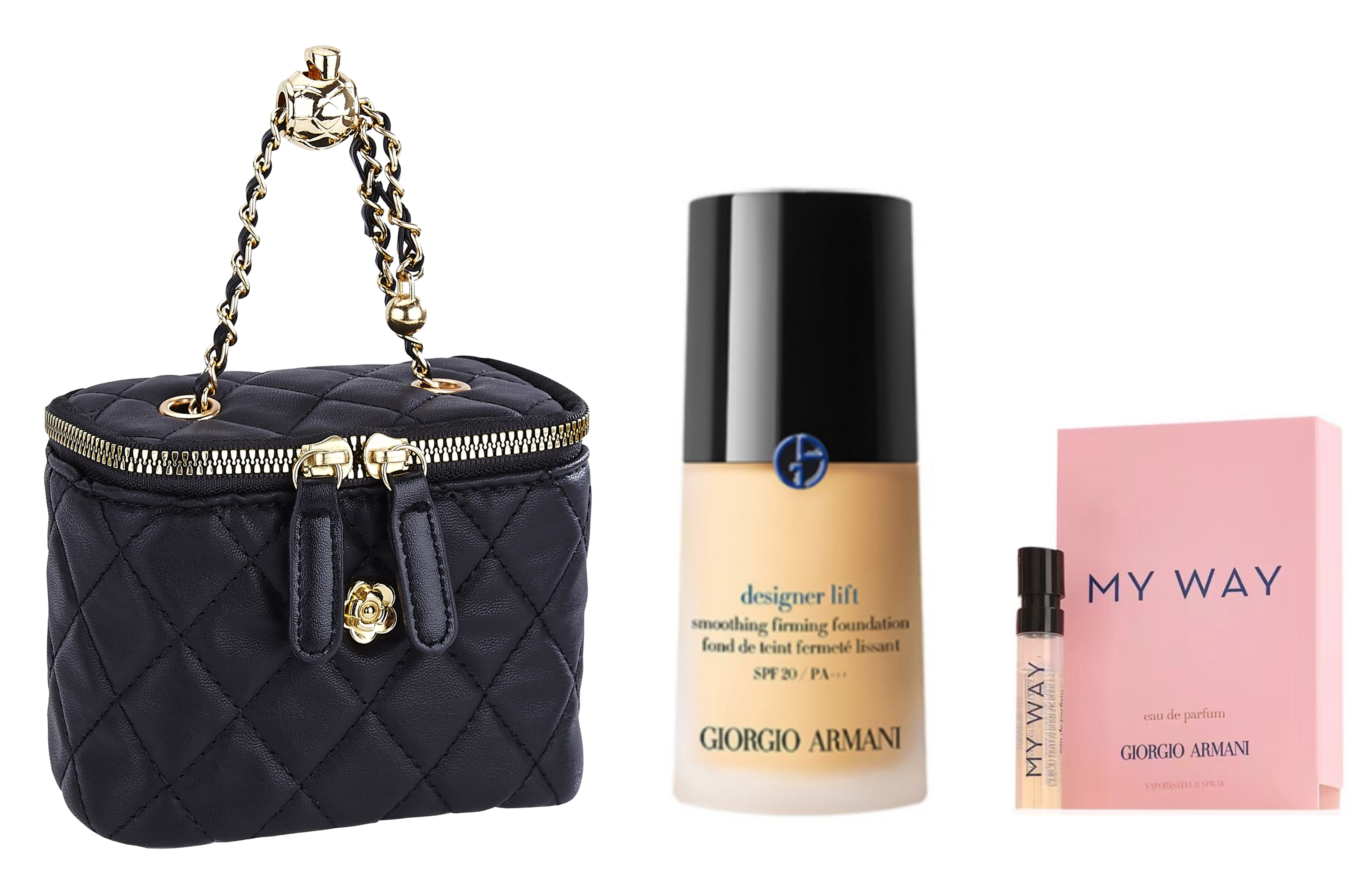 GIORGIO ARMANI Armani, foundation, makeup primer, cream set, perfume for professional use, small one-shoulder bag, oil sheen control, 30 ml, sample