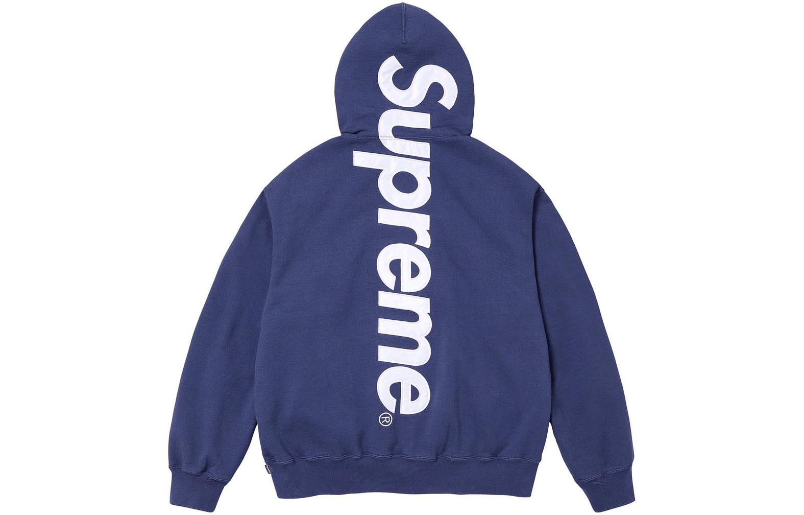 Supreme FW23 WEEK8 SATIN APPLIQU HOODED SWEATSHIRT Logo оригинал