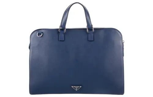 PRADA Leather Shoulder Bag, Crossbody Bag, Handbag, Briefcase Men's Marine Blue