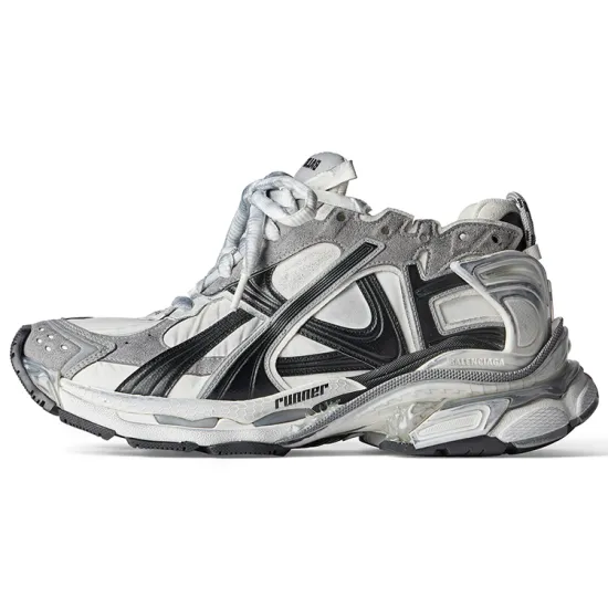 Balenciaga Runner SneakerS 'Grey White And Black Nylon And Suede Like Fabric' Women's
