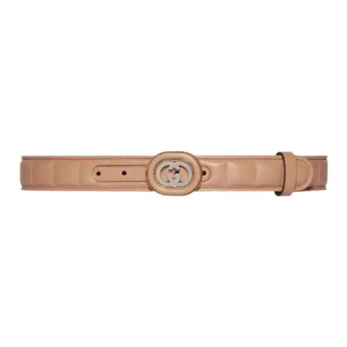GUCCI Leather Belts Women's Brown Width 3.6cm