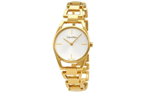 CALVIN KLEIN Wrist Watches Quartz Movement Stainless Steel Strap 30mm White Dial Women's Watch 30m Water Resistant